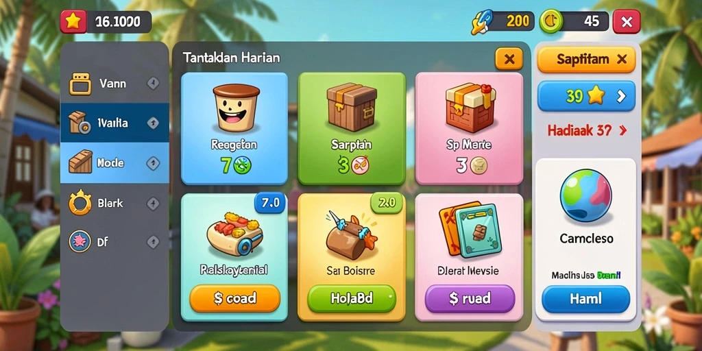 Tampilan antarmuka utama game IDROK.